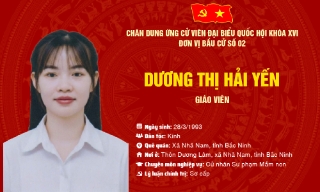Chương trình hành động của bà Dương Thị Hải Yến, ứng cử viên đại biểu Quốc hội khóa XVI, đơn vị bầu cử số 2, tỉnh Bắc Ninh
